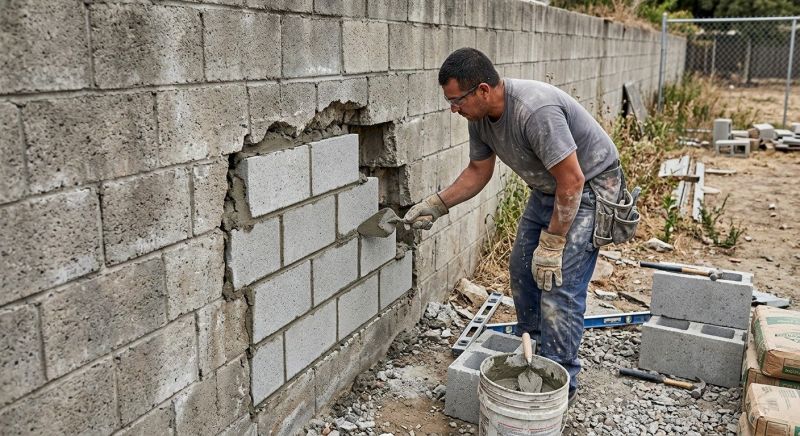 Block Wall Repair in Vista, CA