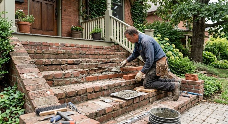Brick Stairs Repair in La Jolla, CA