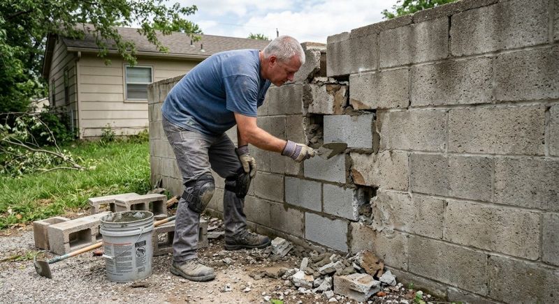 Cinder Block Wall Repair in Jamul, CA