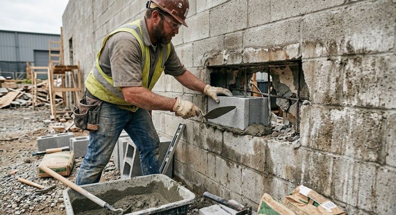 Cinder Block Wall Repair in San Diego County, CA