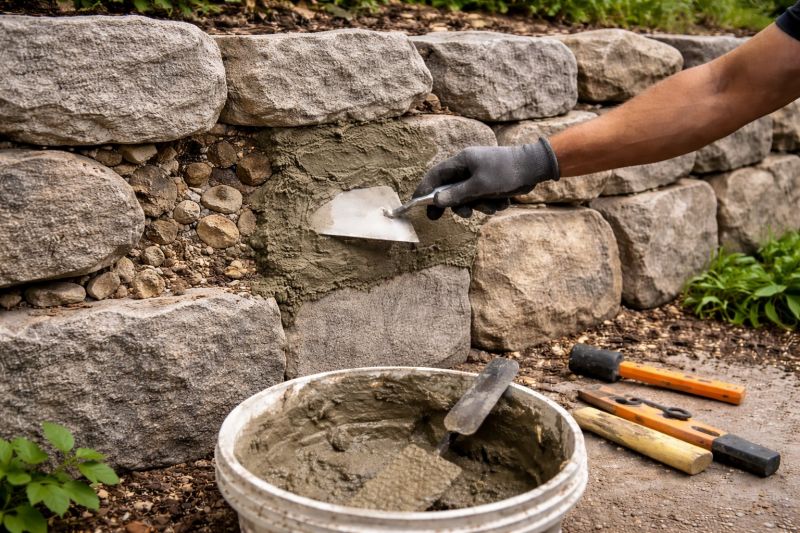 Stone Wall Repair in Poway, CA
