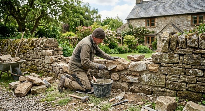 Stone Wall Repair in Vista, CA